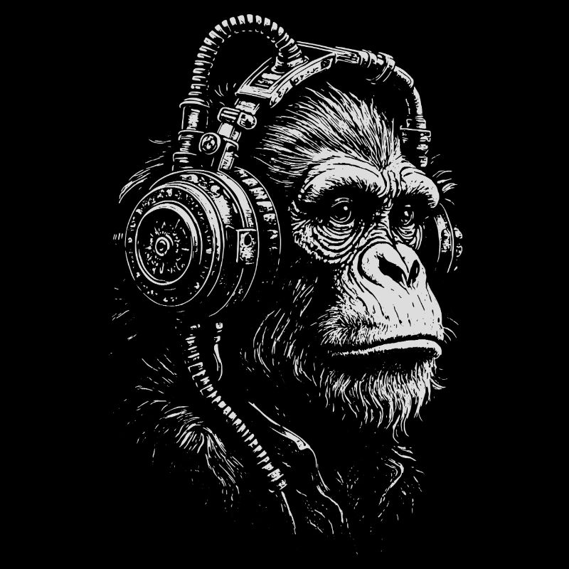 Illustration du singe casque
