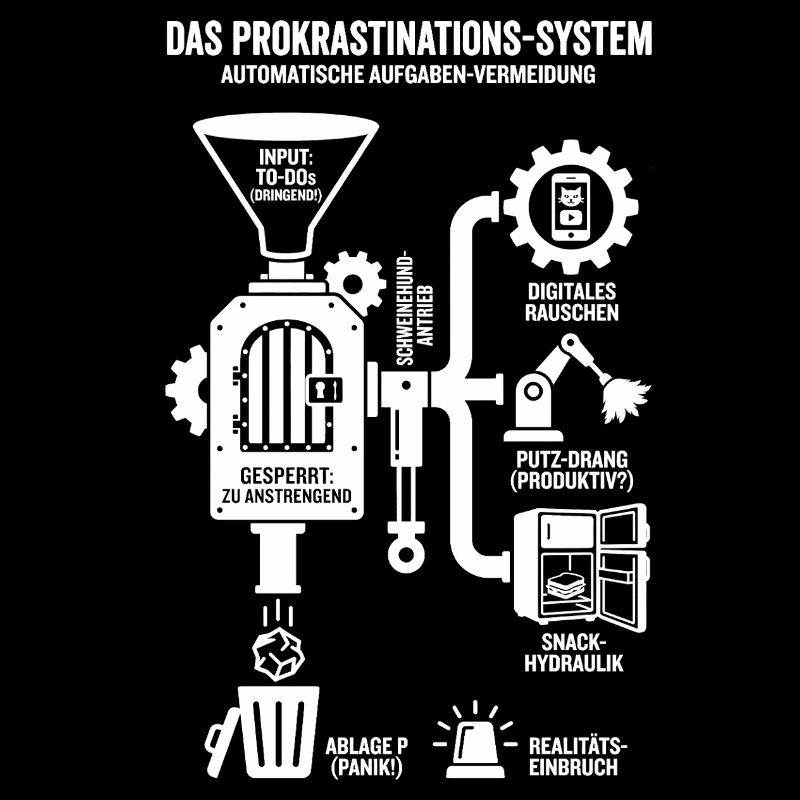Procrastination System Funny Infographic
