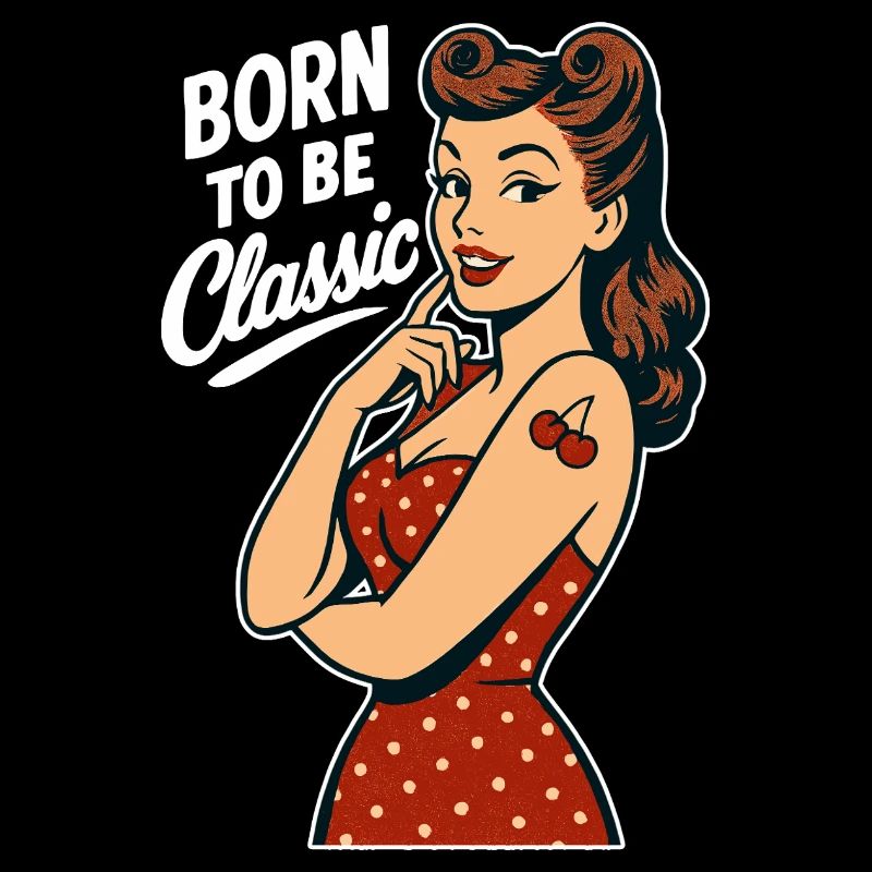 Cadeau rétro classique né de la Pin-Up Rockabilly