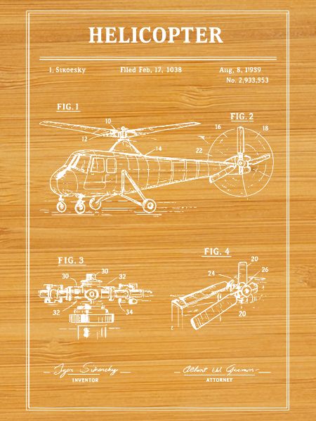 Hubschrauber-Bauplan