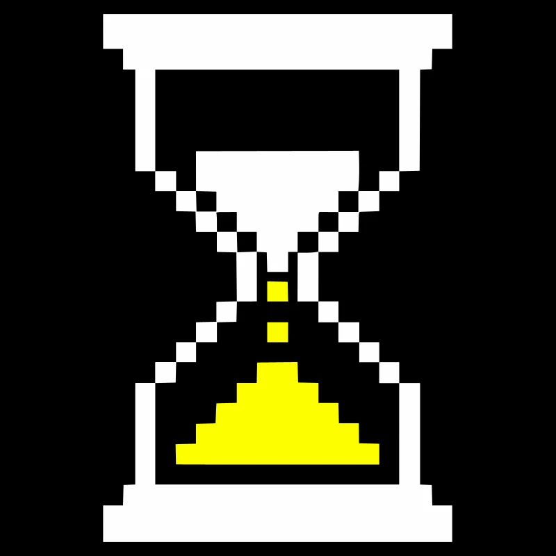 Pixel Hourglass Loading Bar Retro Gaming