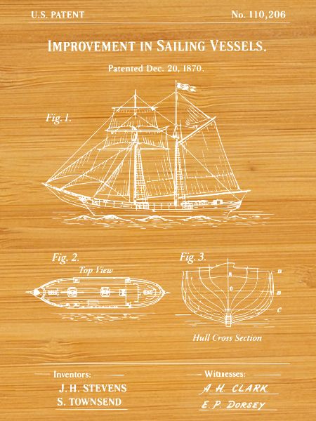 Patent Sailing Vessel Blueprint