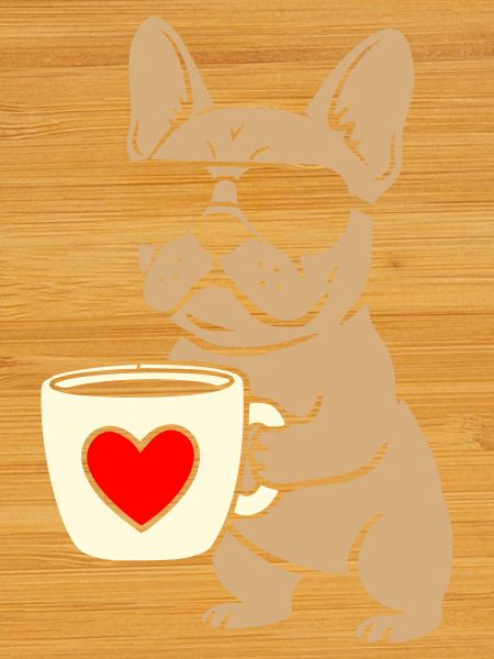 Frenchie Kaffee Flat Design