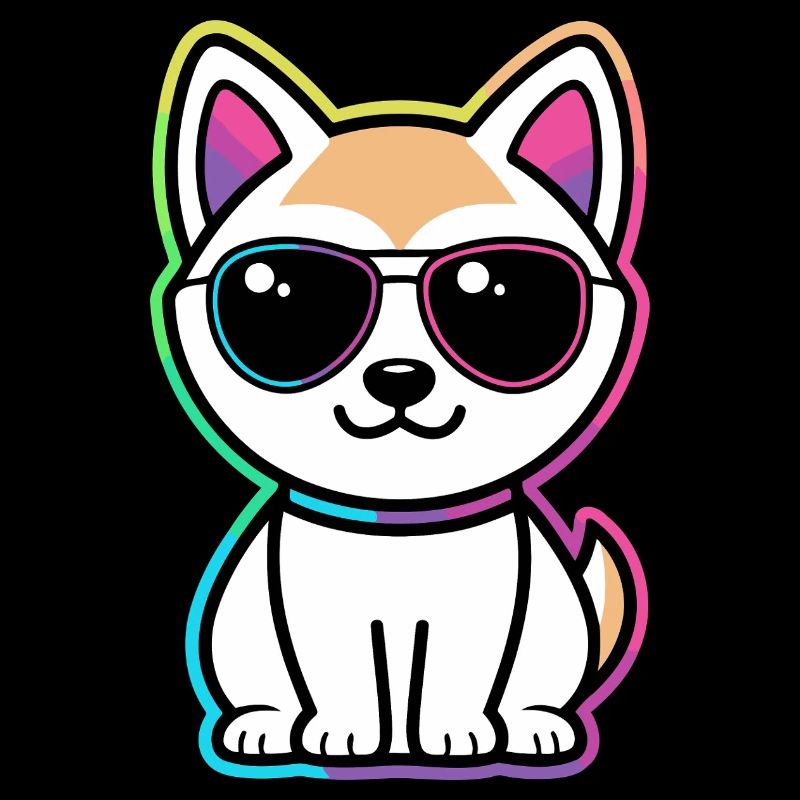 Katzen-Neon-Regenbogenbrille