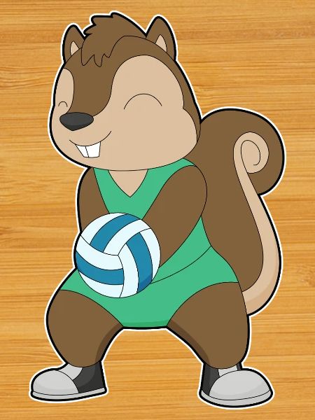Squirrel Volleyball Player Volleyball
