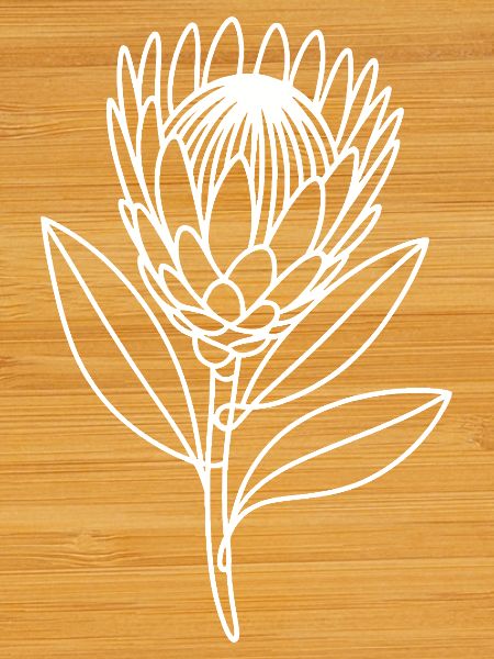 Protea Linen Art Monochrome