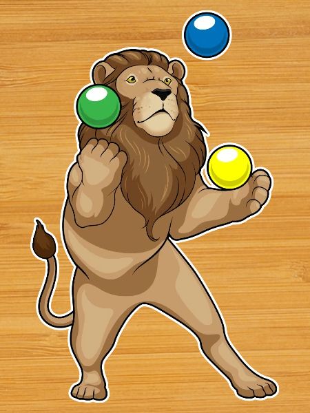 Lion juggler juggling