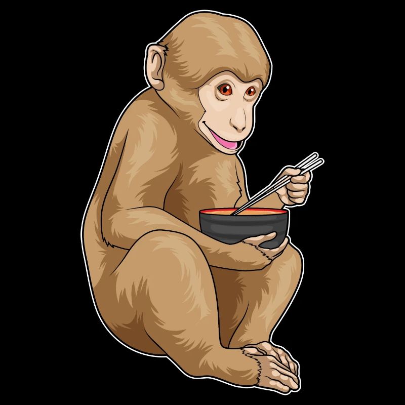 Cuisinier singe cuisine de ramen
