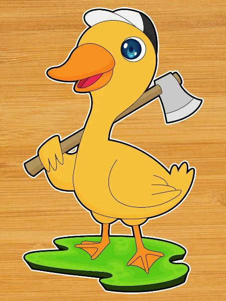 Duck Lumberjack Axe Forest