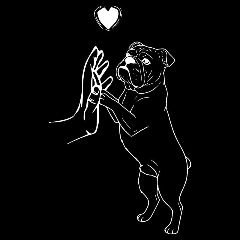 Bouledogue anglais amoureux chien