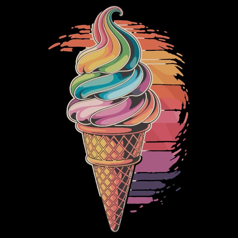 Buntes Regenbogen-Eiscreme Motiv