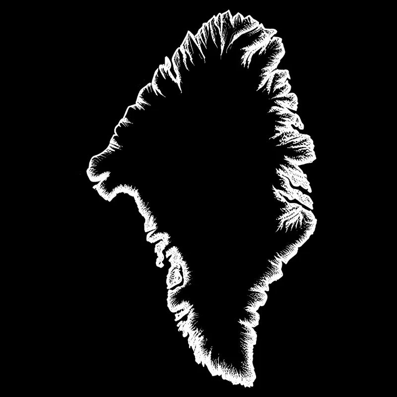 Silhouette du Groenland blanche