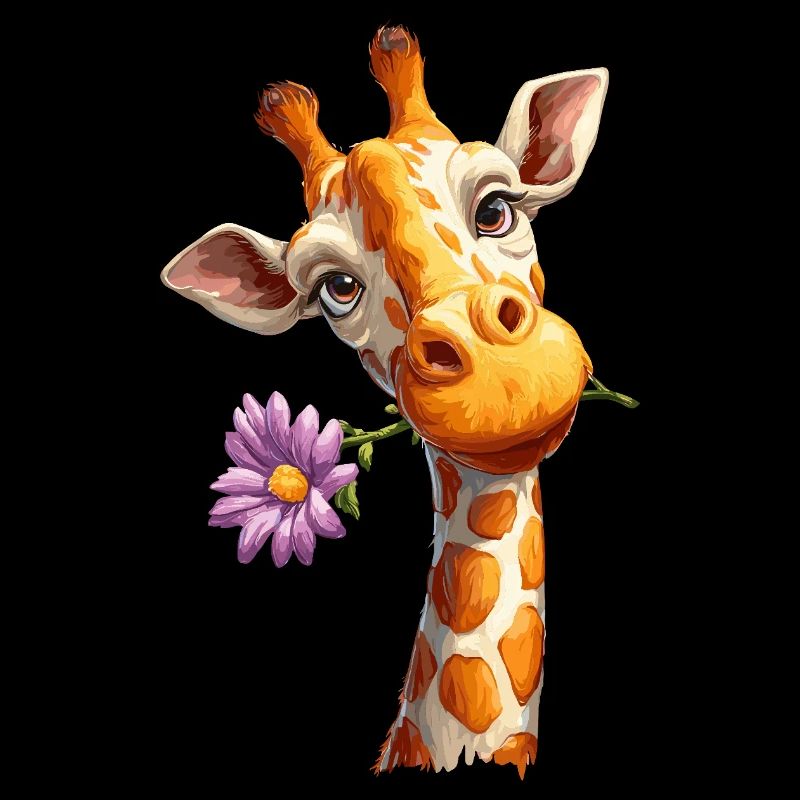 Giraffe mit Blume