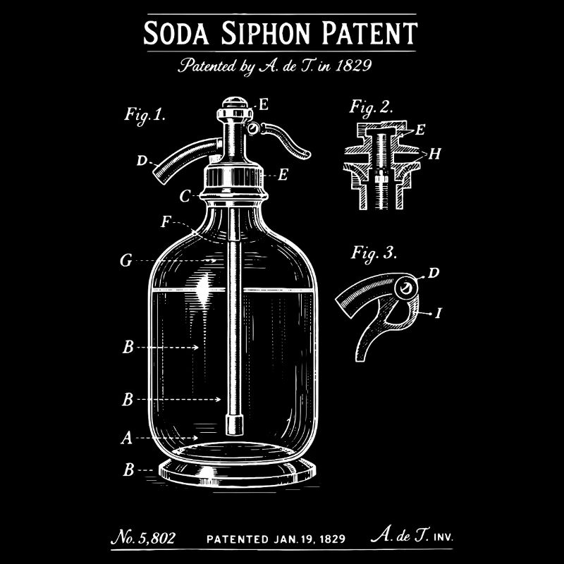 Plan de brevet pour siphon de soude