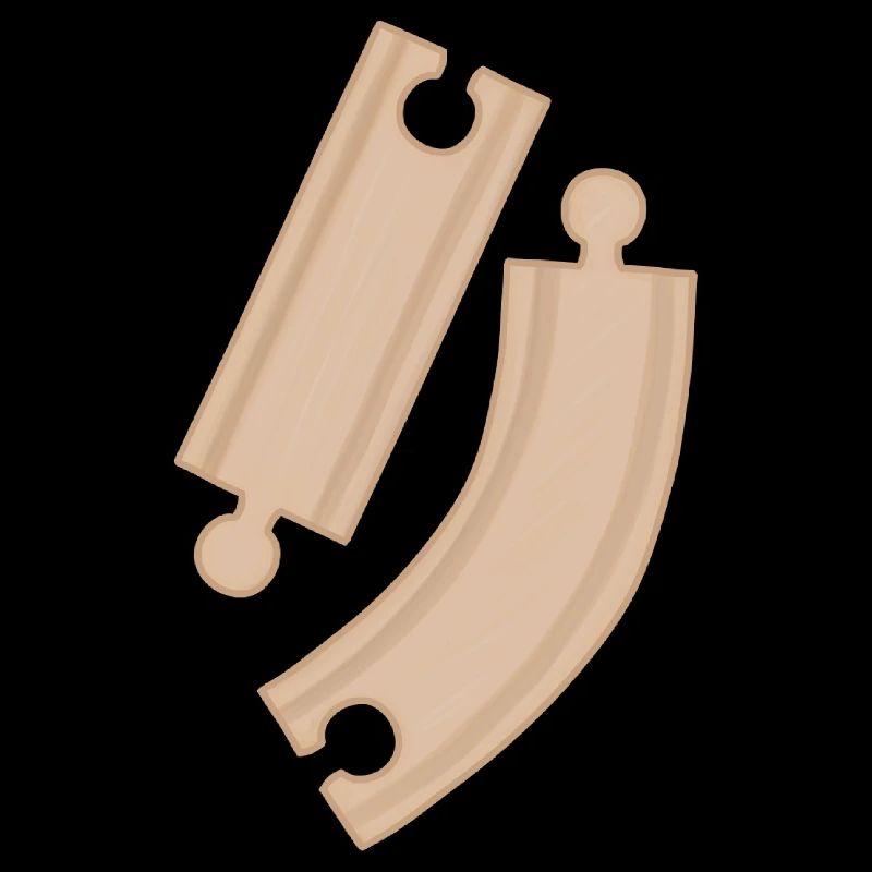 Wooden Curves Puzzle Pattern Rails