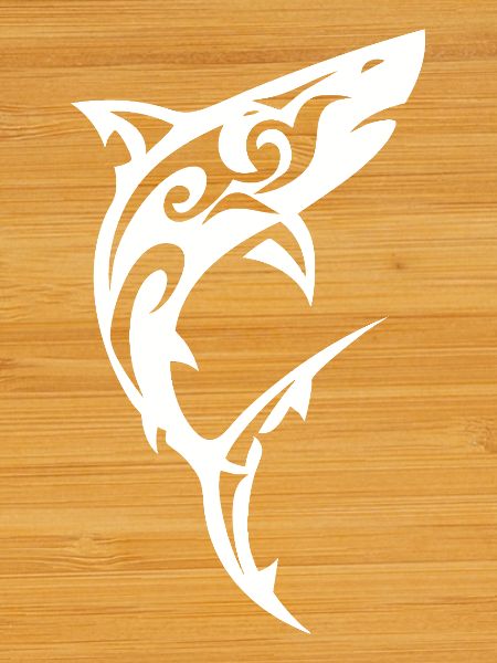 Tribal Shark Black White