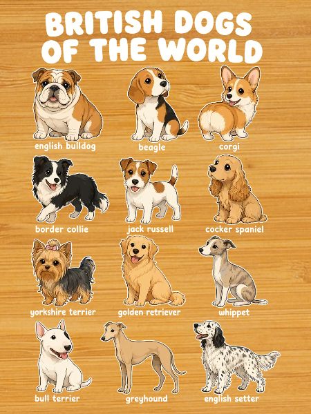 British Dog Breed Chart Cute