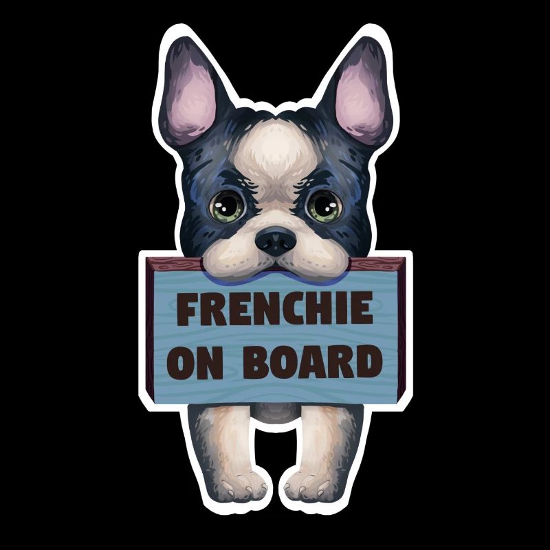 Sticker bouledogue français à bord