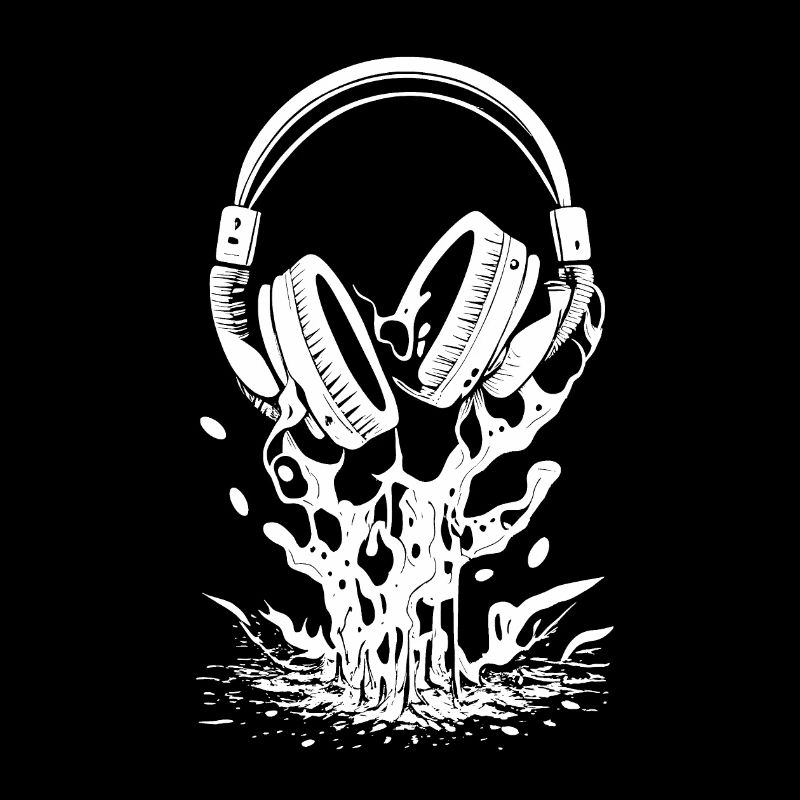 Kopfhörer mit Tropfen und Spritzern