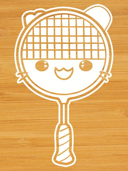 Badminton racket comic style