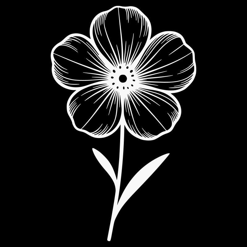 White graphic flower - color variable