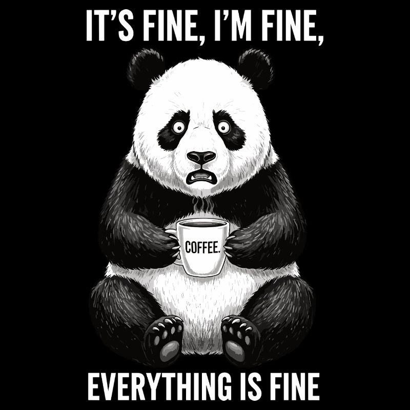 Its Fine In Fine Coffee Panda Humor