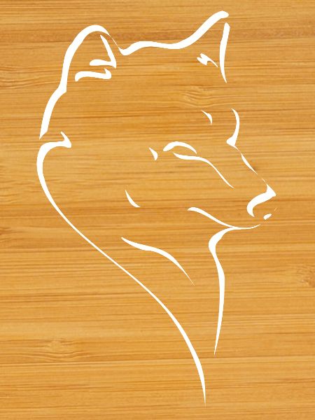 Wolf's Silhouette Line Art