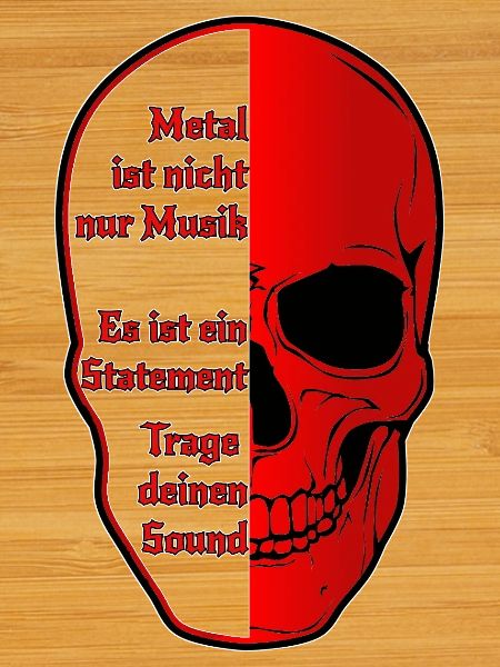 Halbskull Metal-Statement Rot Schwarz