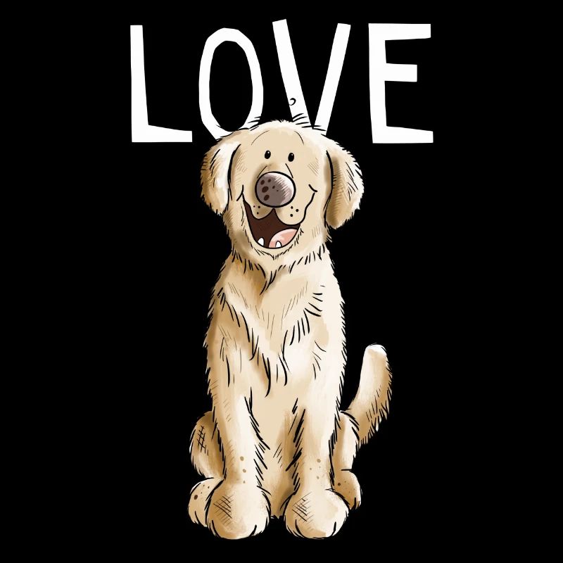 I Love Golden Retriever - Hund - Comic - Geschenk