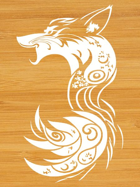 White Tribal Fantasy Fox