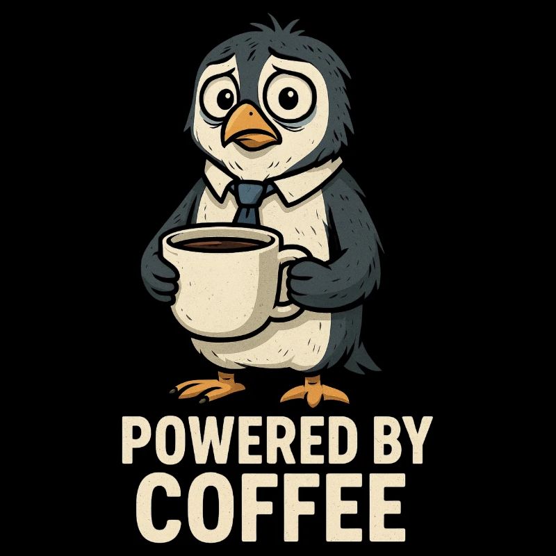 Manchot au café avec style