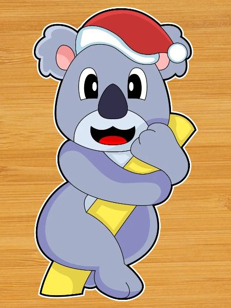 Koala Christmas Santa Hat