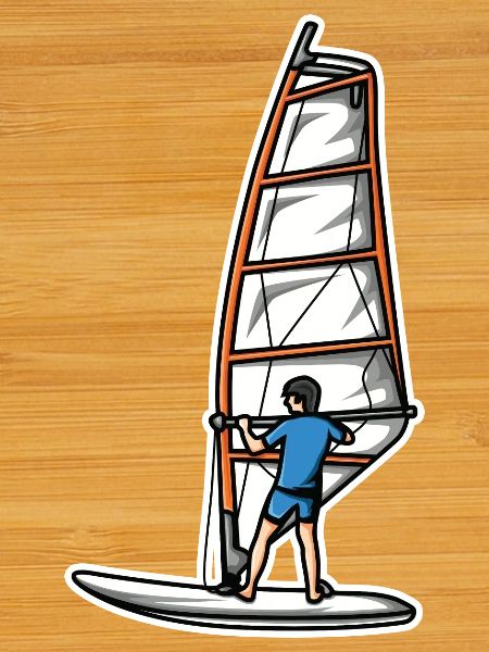Funny windsurfer boy