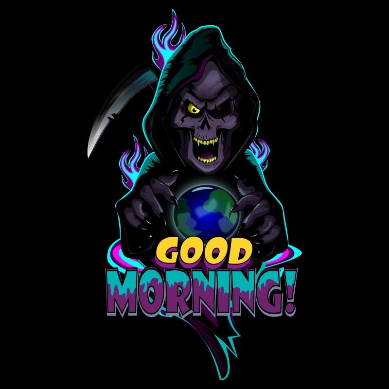 Neon Grim Reaper Bonjour