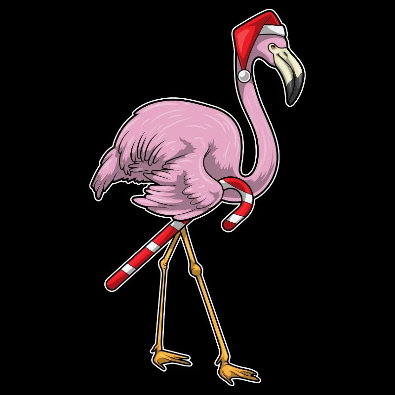 Flamingo Christmas Candy Cane