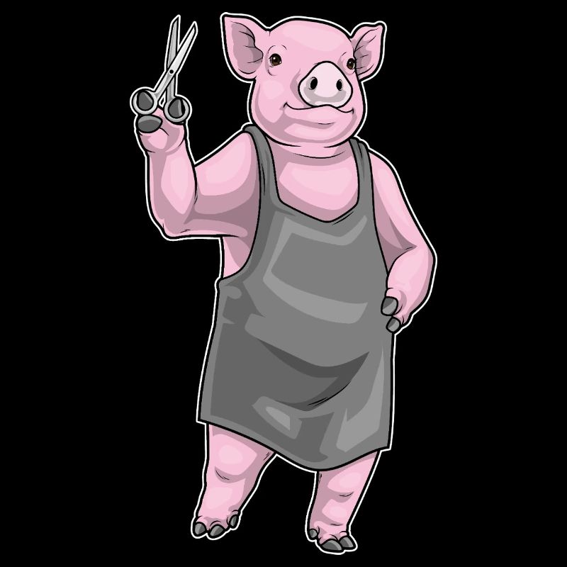 Ciseaux de coiffeur en forme de cochon