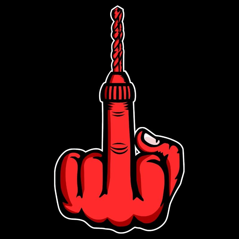 Middle Finger Stingerfinger Drill Design Red