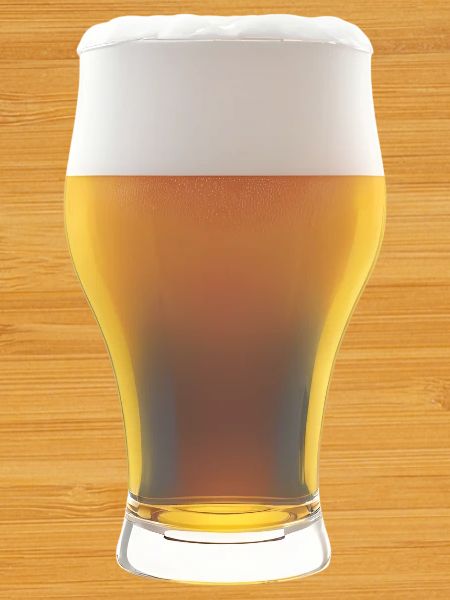 Beer gradient glass with foam