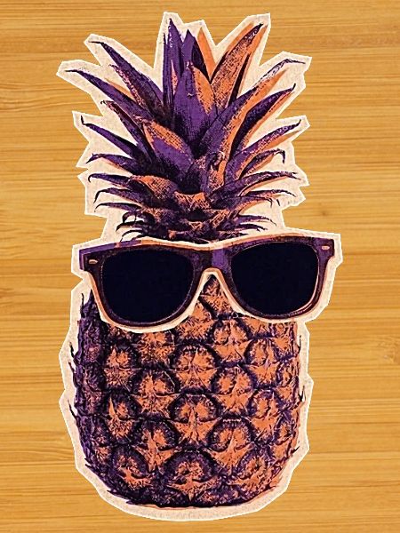 Cool pineapple with sunglasses