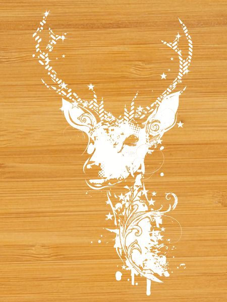 A white deer head