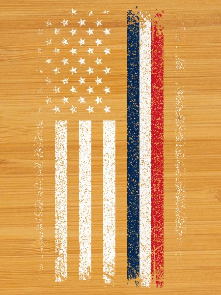Distressed Flag: Blue Red Line