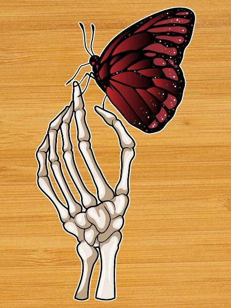 Skeleton Hand Butterfly