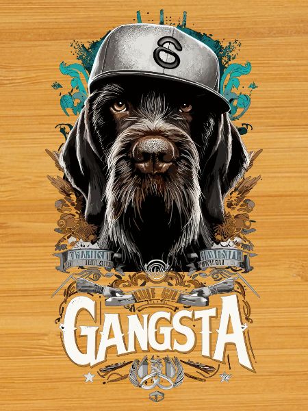 German Wirehaired Gangsta Dog Gift