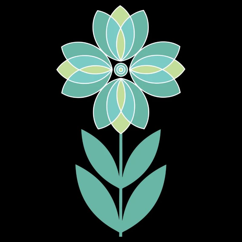 Fleur verte du milieu du siècle