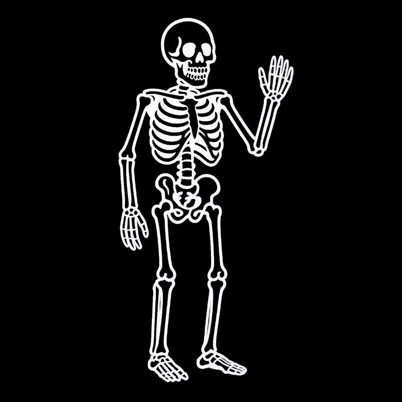 Skeleton silhouette in black and white