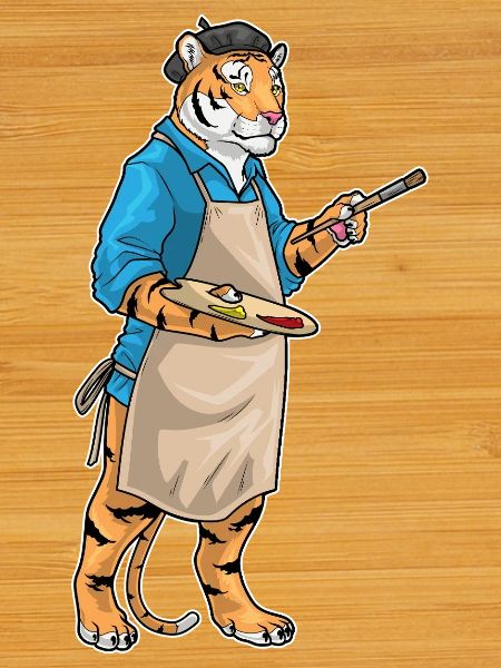 Tiger Painter Brush Painting