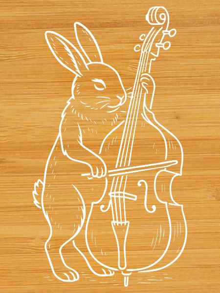 Rabbit spielt Kontrabass