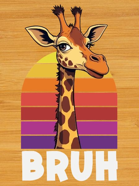 Bruh Giraffe Retro Sunset Meme