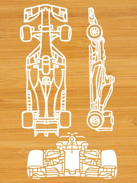 Rennauto Technik-Blueprint – Modernes Design