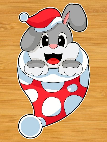 Chaussette de Noël Lapin